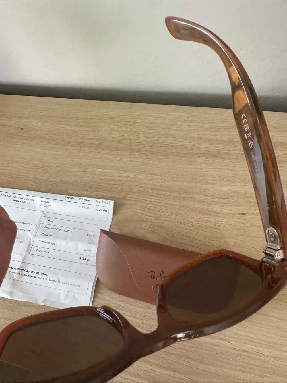 Ray-Ban Meta Wayfair Brown Frame Sunglasses with Brown Case new